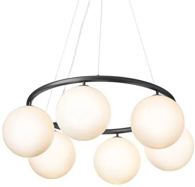 Nuura Miira 6 Circular Lysekrone Rock Grey/Opal Hvid